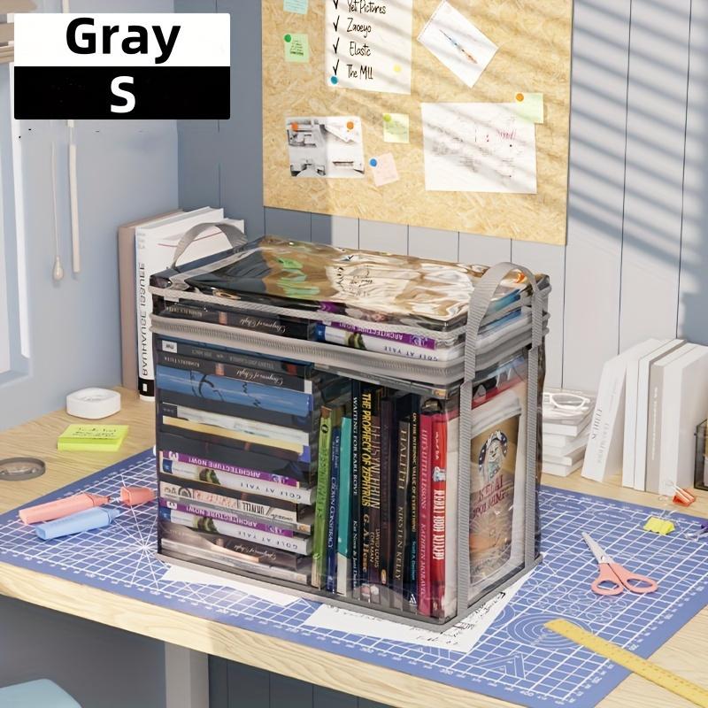 Large Capacity Foldable Storage Bag - Transparent PVC Organizer with Handle for Clothes Books Toys Durable Travel Tote серый 1190₽