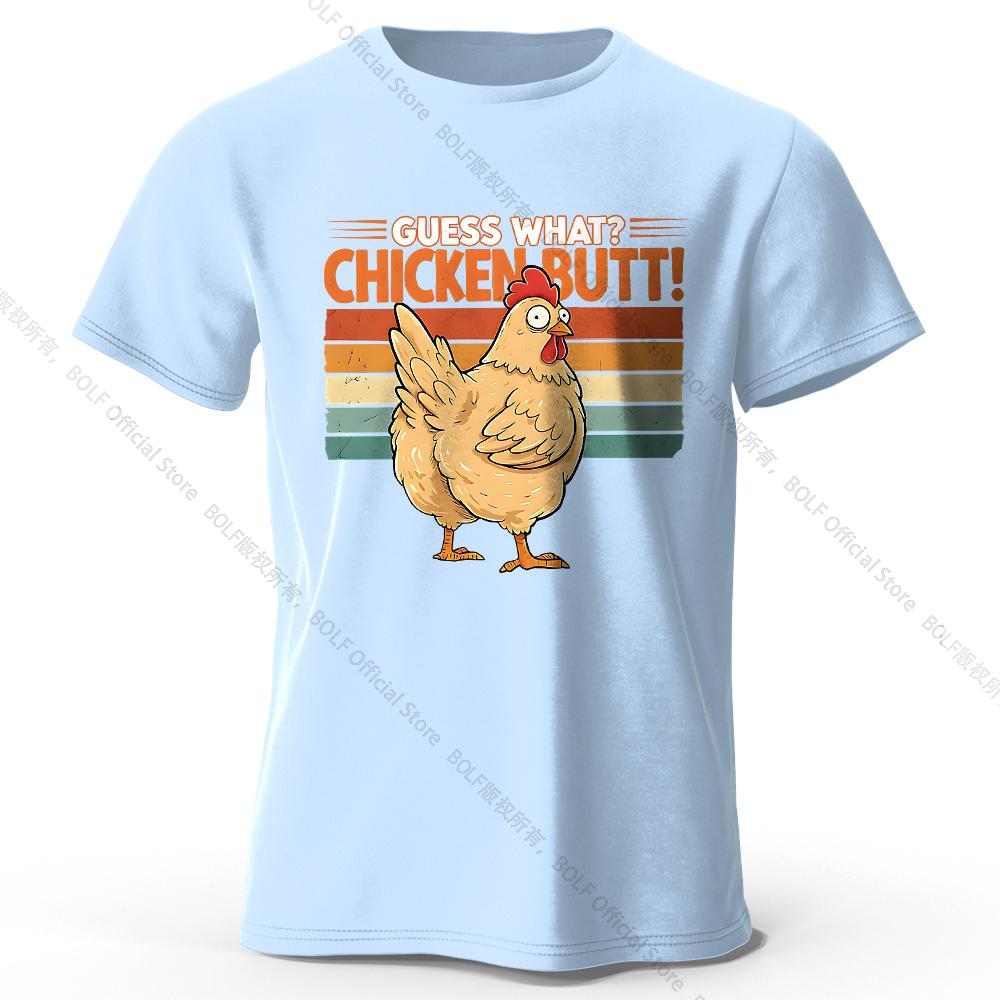 Herr T-shirt med kycklingrumpa tryck 100% bomull Oversized Fåniga grafiska t-shirts för kvinnor Sommartoppar Lekfull streetwear
