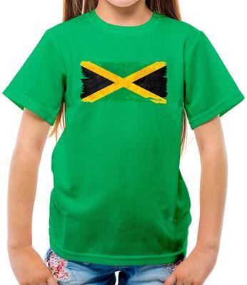 Jamaica Grunge Stijl Vlag - Kinder T-shirt - Jamaicaans - Vlaggen - Reizen - Land