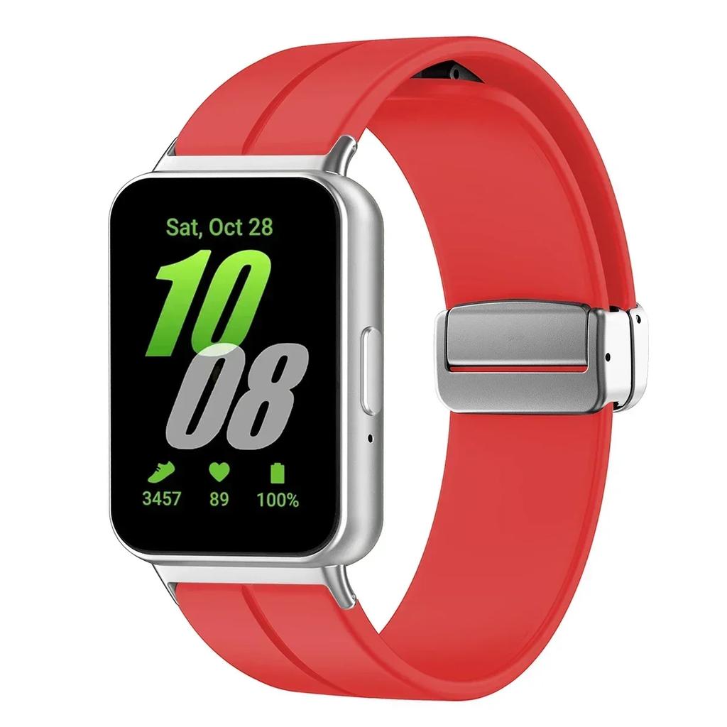 Cinturino in Silicone per Samsung Galaxy Fit3 Cinturino per Orologio Fibbia Magnetica Braccialetto Sostituzione Correa