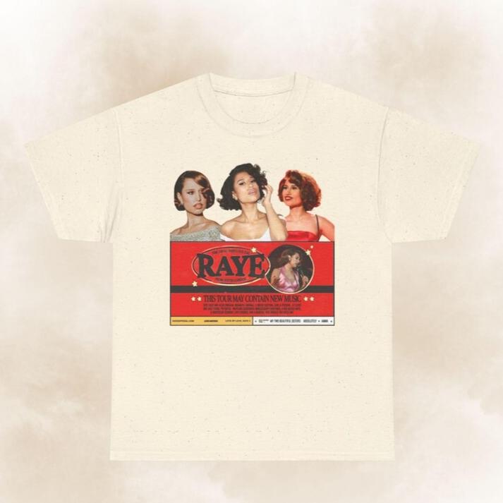 2026 Summer Fashion Tee Men Women Vintage Top Raye Tour T-shirt Cotton Hip Hop Streetwear Oversized Tshirt Short Sleeve Casual Clothing