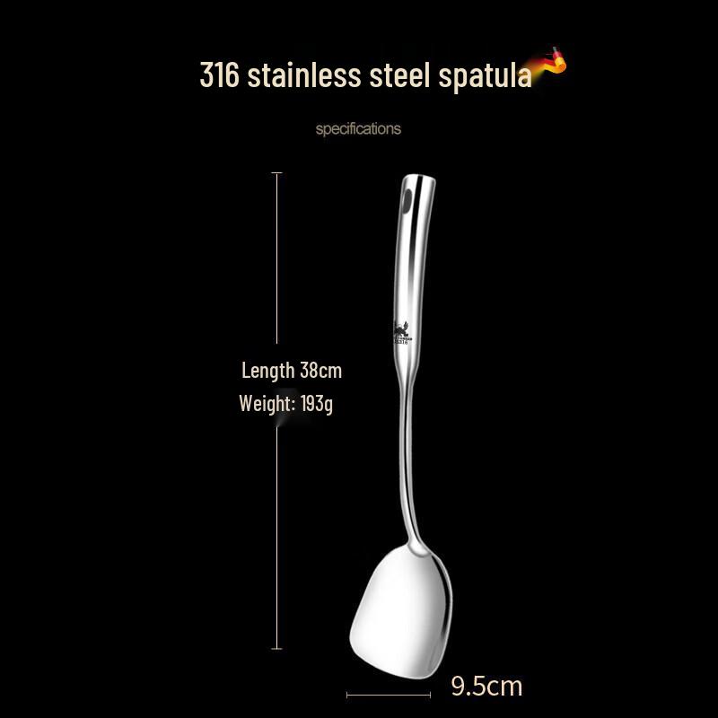 

Hanyou Large 316 Steel Long-Handle Ladle & Spatula Set