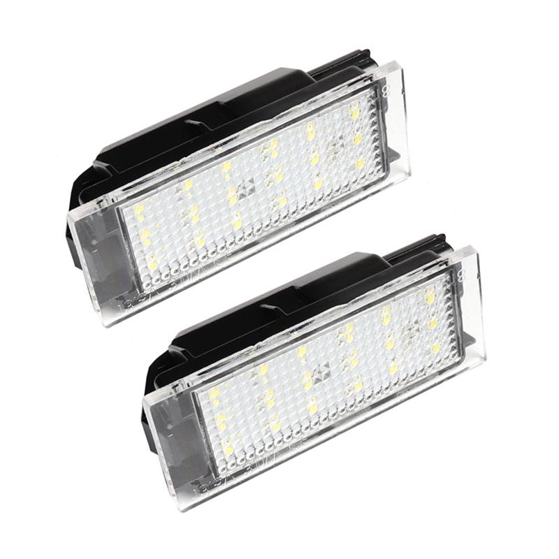 2x LED License Number Plate Light Lamps For Clio 3 4 Master 2 3 Trafic 3 Megane 2 3 4 CC Twingo 2 3 Kangoo Espace 5 Wind