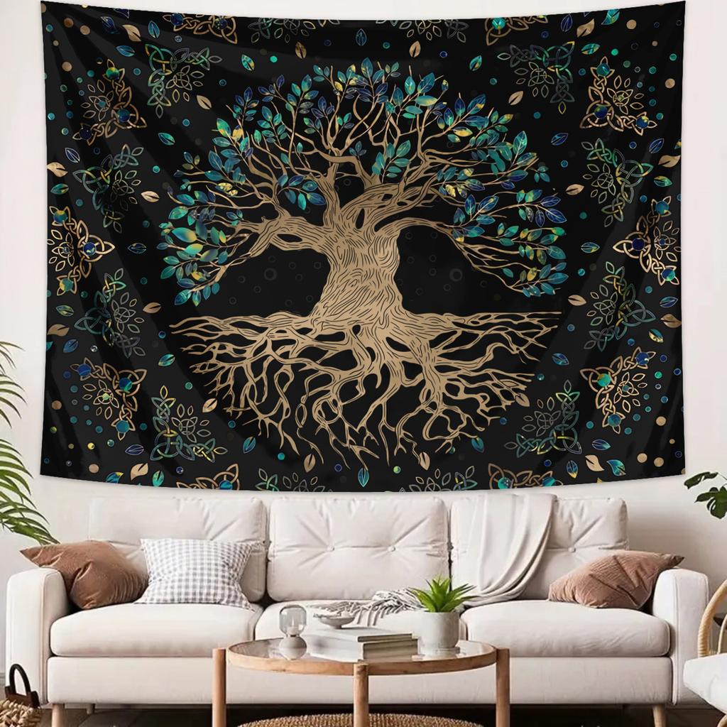 1Pc Universe Life Tree Tapestry, Dreamy Tree Background Cloth, Suitable For Living Rooms, Bedrooms, Dormitories, And Home Decora