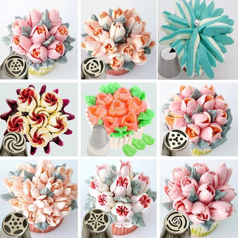 27 Pcs Set Russian Tulip Icing Piping Nozzles Leaf Pastry Cake Decorating Tool