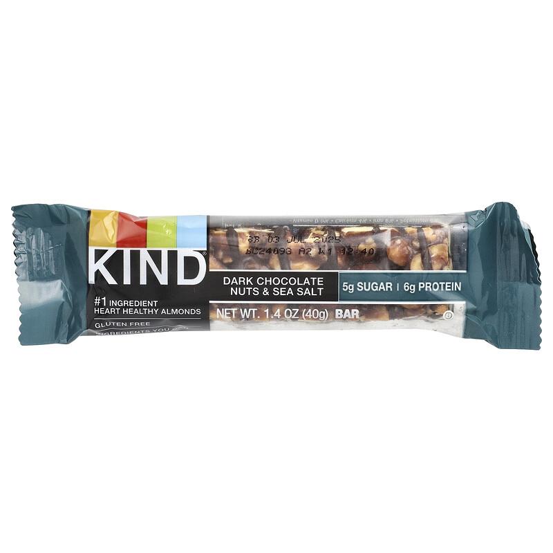 Protein Bars, Dark Chocolate Nuts & Sea Salt, 6 Bars, 1.4 Oz (40 G) Each