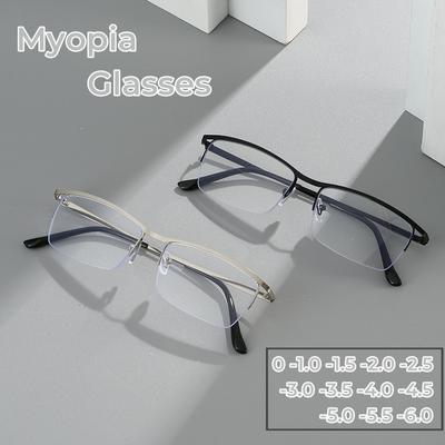 Lunettes de vue à monture demi-cerclée Protection des yeux Bloquant la lumière bleue Lunettes optiques Lunettes pour myopes Femmes Hommes d'affaires