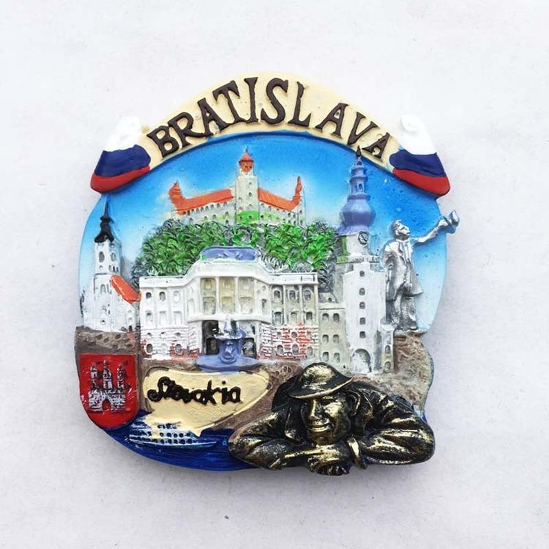 Slovakya Seyahat Buzdolabı Çıkartmaları Yaratıcı Seyahat Hediyelikleri Reçine Buzdolabı Mıknatısları Karatahta Manyetik Çıkartmalar Ev Dekorasyonu