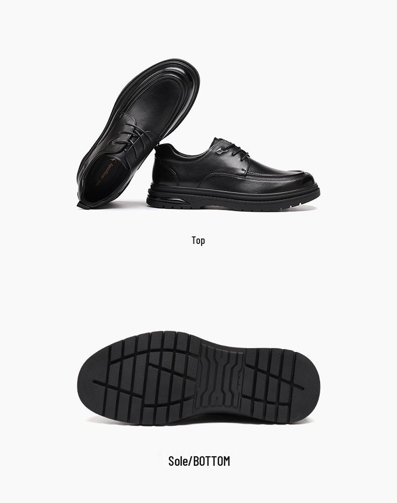 Red Dragonfly Men's High-End Leather Casual Shoes - Soft Sole Cowhide Dad Shoes for Spring & Autumn