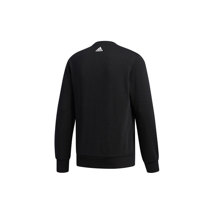 Adidas Logo Print Camouflage Loose Fit Sports Crew Neck Sweatshirt Men Sweatshirt Black FJ0240