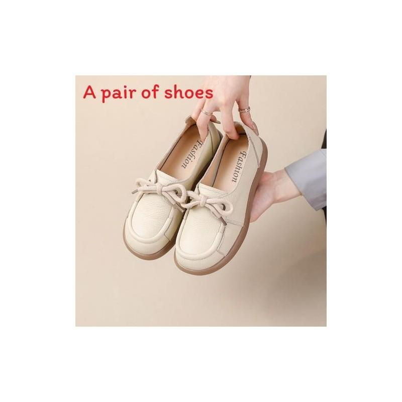 French Style Leather Shoes For Women With Breathable Hollow Design Comfortable Flat Shoes For Summer And Spring