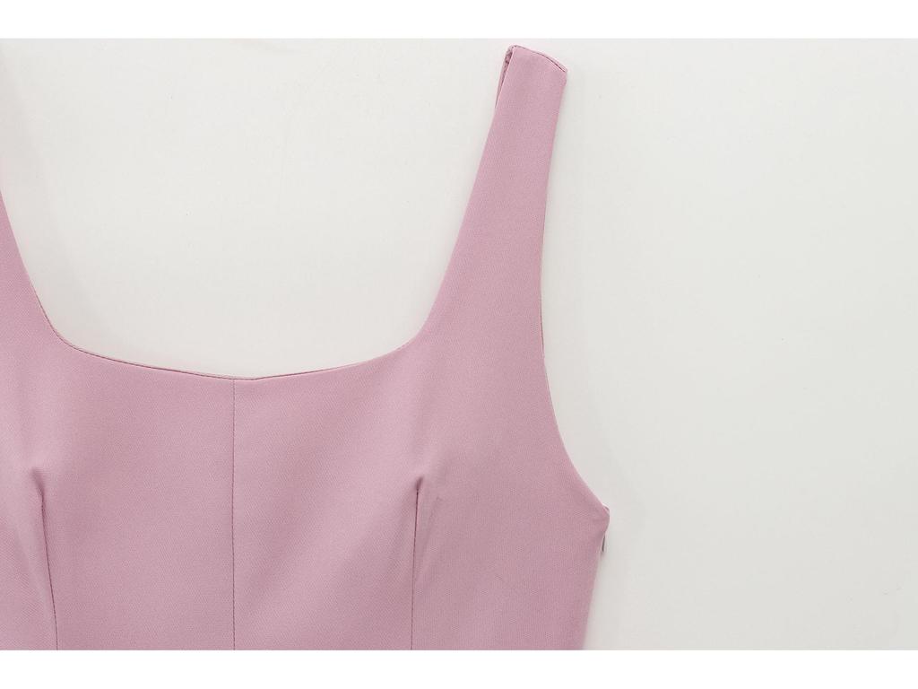 Spring/Summer 2025 European & American Style Women's Sleeveless Wide-Pleated Jumpsuit Dress