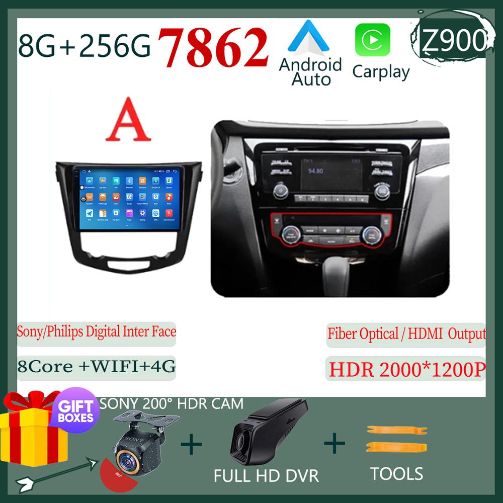 Android 14 AI Voice Wireless CarPlay Android Auto Radio For Nissan Qashqai J11 Nissan X trail T32 2014 - 2017 4G Car Multimedia