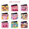 Kirby Short Trifold Wallet Cute Kawaii Anime Pink Mini Coin Purse for Women Girls Students 1pcs