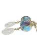 Venetian Glass 2 Colors Blue Gold Foil Agate Geode Crystal Earrings Natural Stone Power Stone 1 Pair A1071 [Cherry]