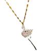 Fashion Full Crystal Cartoon Swan Pendant Necklace for Women Charm Gold Color Stainless Steel Zircon Chokers Jewelry