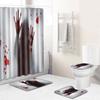 Halloween Blood Handprint Horror Bathroom Shower Curtain Four-Piece 3D Thriller Toilet Three-Piece Floor Mat Carpet