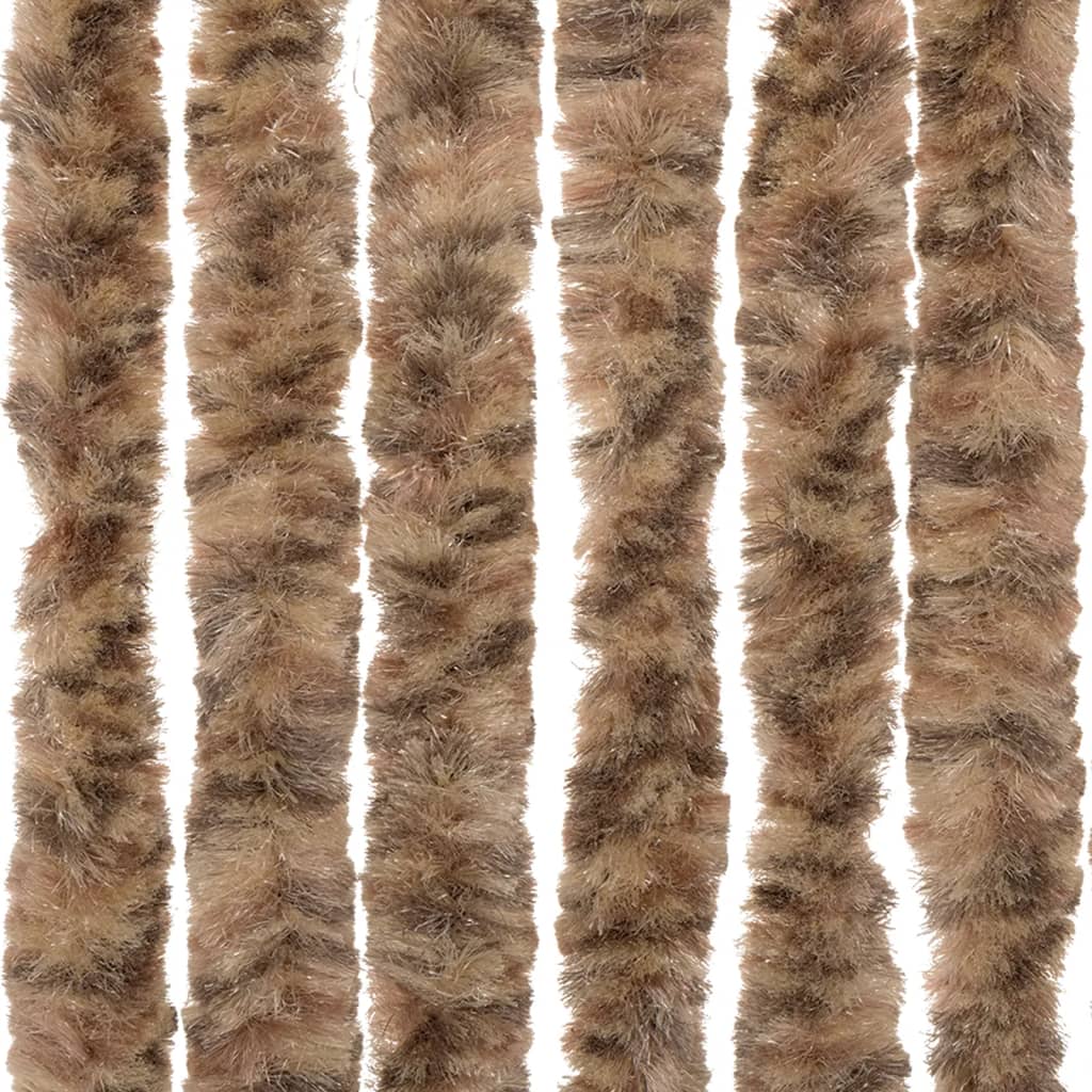Záclona proti hmyzu béžová a tmavě hnědá 90 x 200 cm Chenille