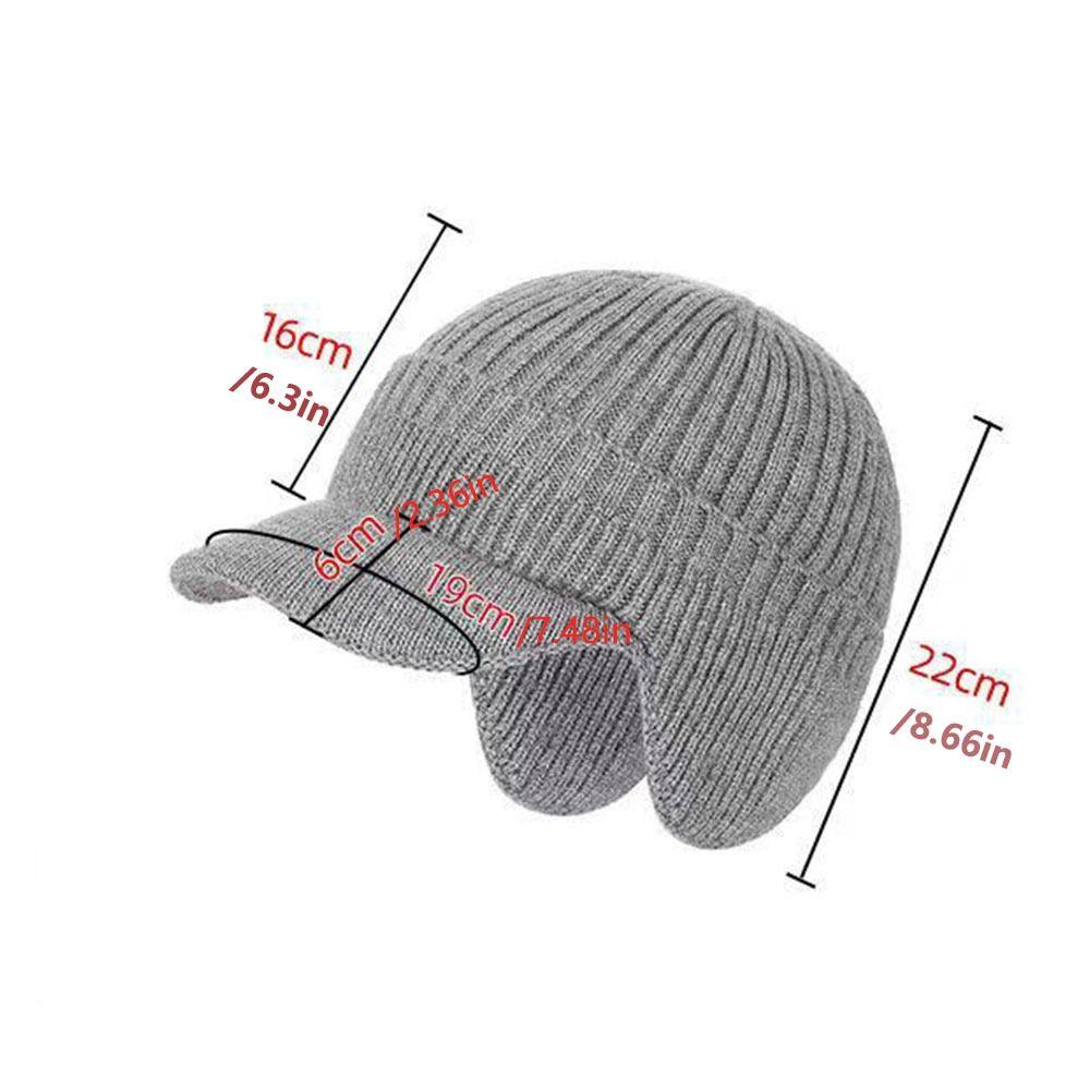 Cover Head Thickened Ear Protector Cap Warm Solid Color Baseball Knitted Cap Coldproof Windproof Knitted Peaked Hat Outdoor
