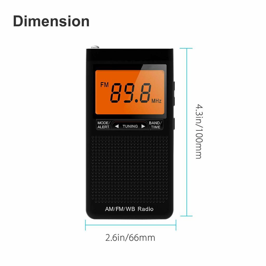 NOAA AM/FM/WB Radio Auto-Suche Notfall Tasche Tragbar Batteriebetrieben Radio