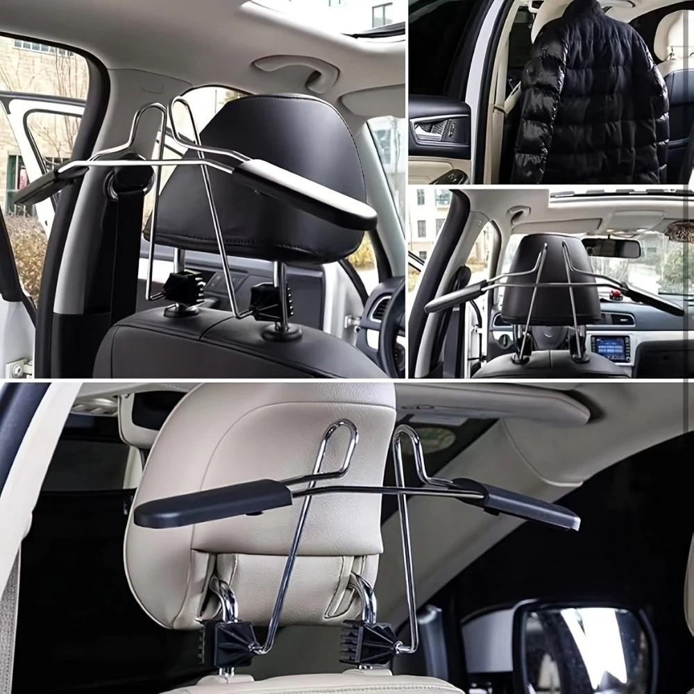 Universal Jacket Suit Coat Hanger Stainless Steel Back Seat Organizer Car Clothes Rack for Vehicle