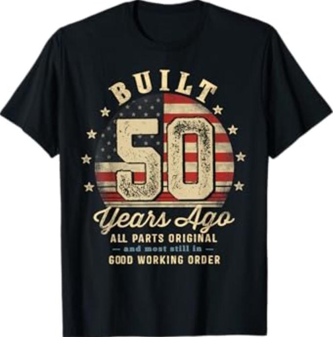 Сделано 50 лет назад Забавная футболка на 50-летие с флагом США S разноцветный