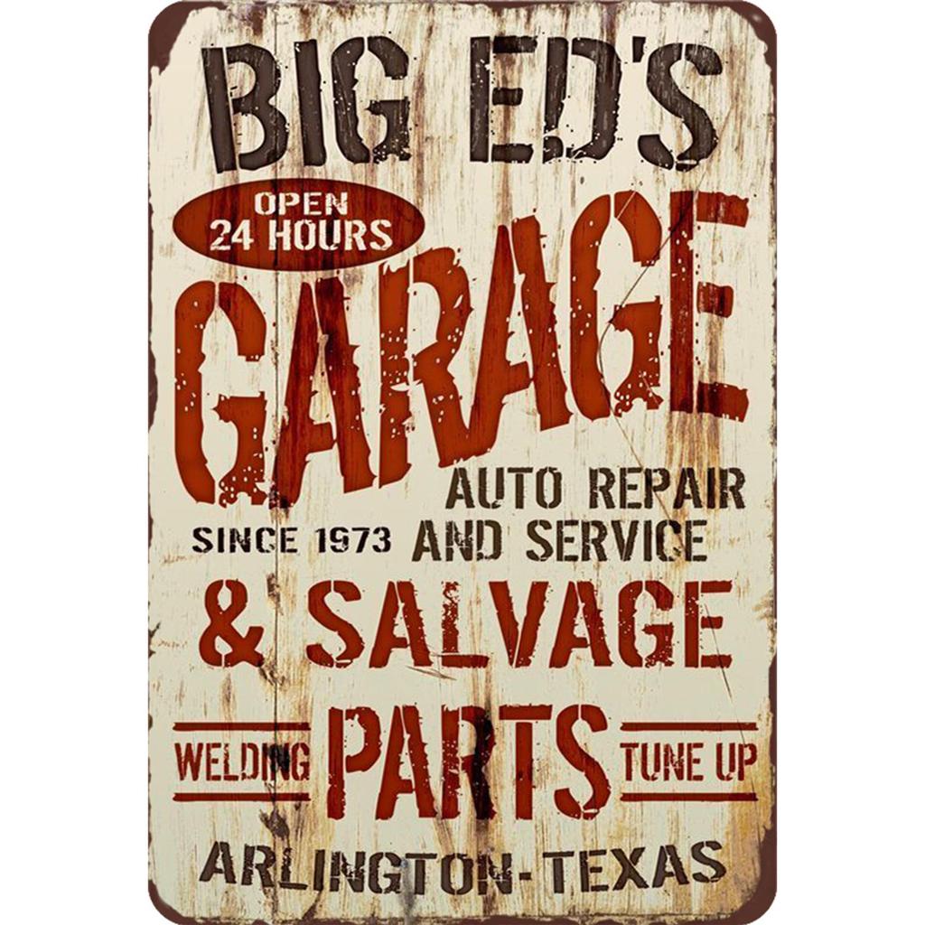 Vintage Garage Metal Tin Sign 2D Metal Wall Art Poster for Home Bar Decoration