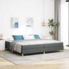 Box Spring Bed with Mattress Dark Gray 200 x 200 cm Fabric