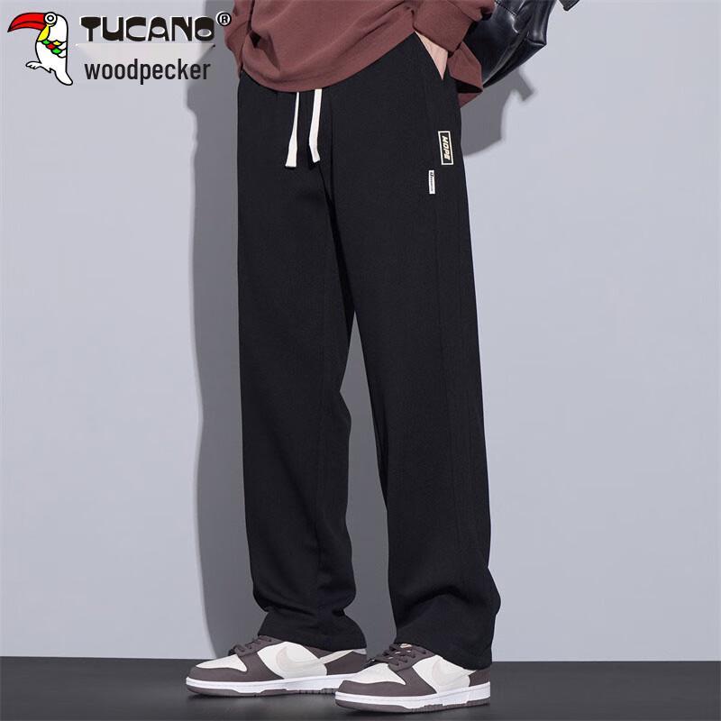 TUCANO Men's Waffle Knit Loose Straight-Leg Casual Sweatpants