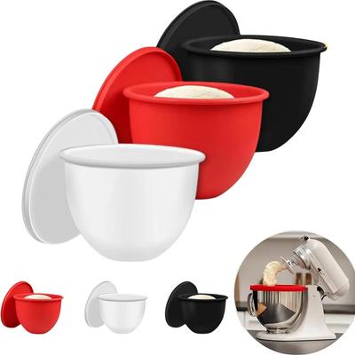 Kitchen Silicone Mixer Bowl Insert Aid with Lid Included Mixer Attachment Liner Stand Mixer Accessories Liner for 5 Quart Stand Mixer
