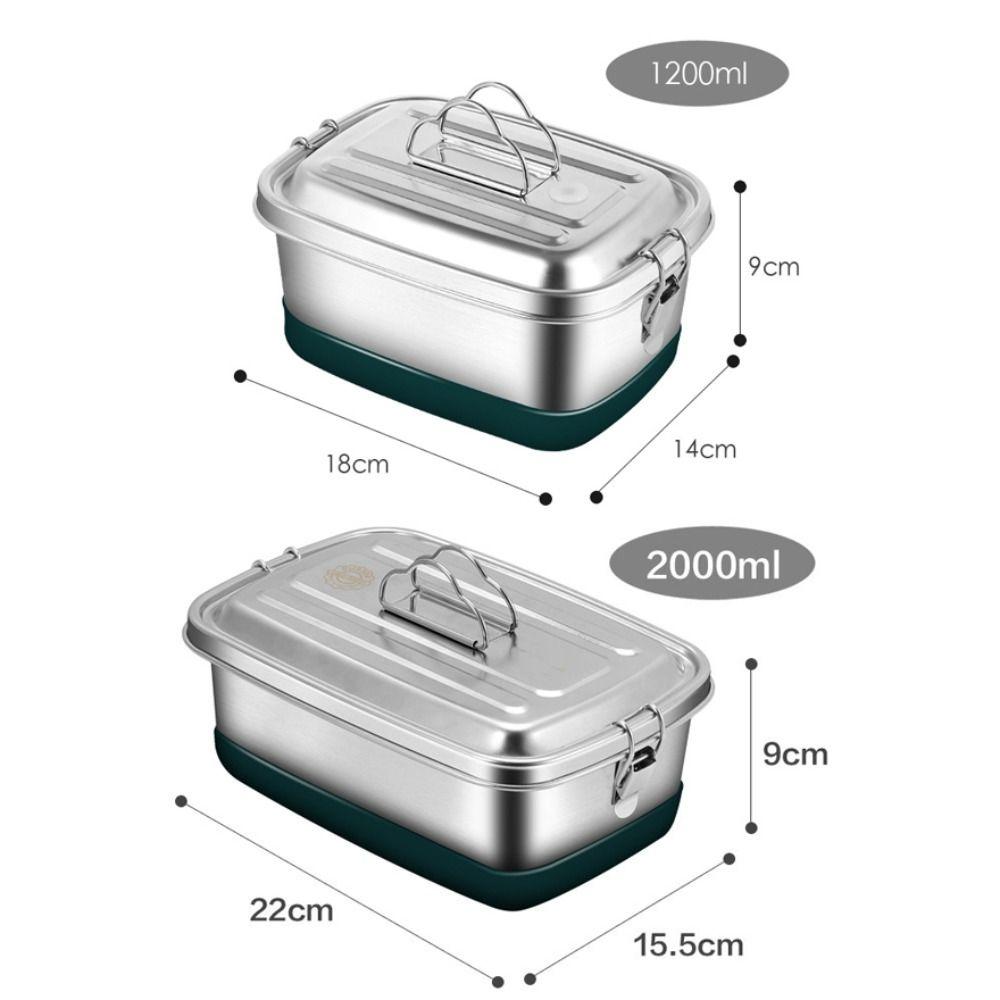 Tragbare Edelstahl-Lunchbox Versiegelte Frischhaltebox Küchengeschirr Lebensmittelbehälter Arbeit Schule