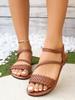One-word with Platform Sandals Female Summer 2025 New Versatile Fairy Style Flat-soled Muffin Shoes Roman Shoes