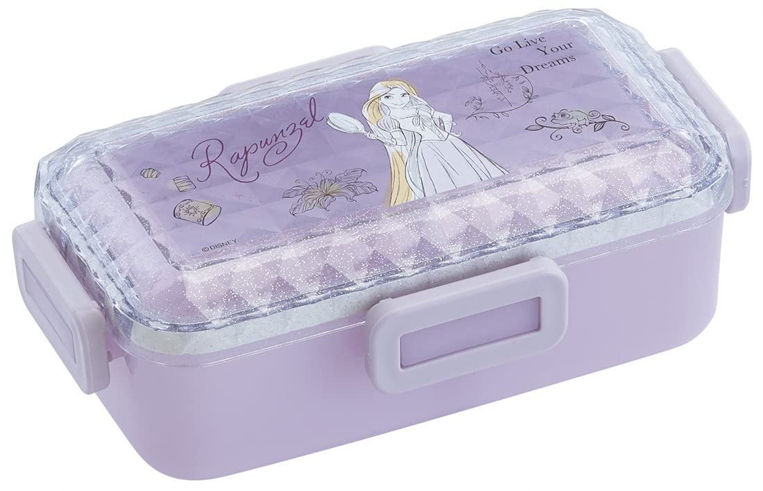 

Skater Soft Bento Box with Disney Fabric Rapunzel Made in Japan Dome-Shaped Diamond-Cut Lid, Design, (PFLB6D-A)