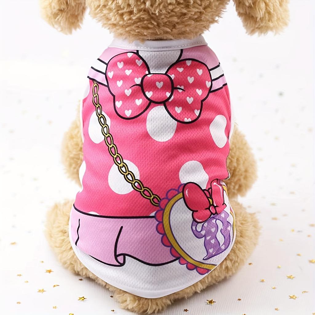 Cute Summer Dog T-Shirt For Small Breeds - Breathable Polyester, Machine Washable, Perfect For Spring/Summer/Fall