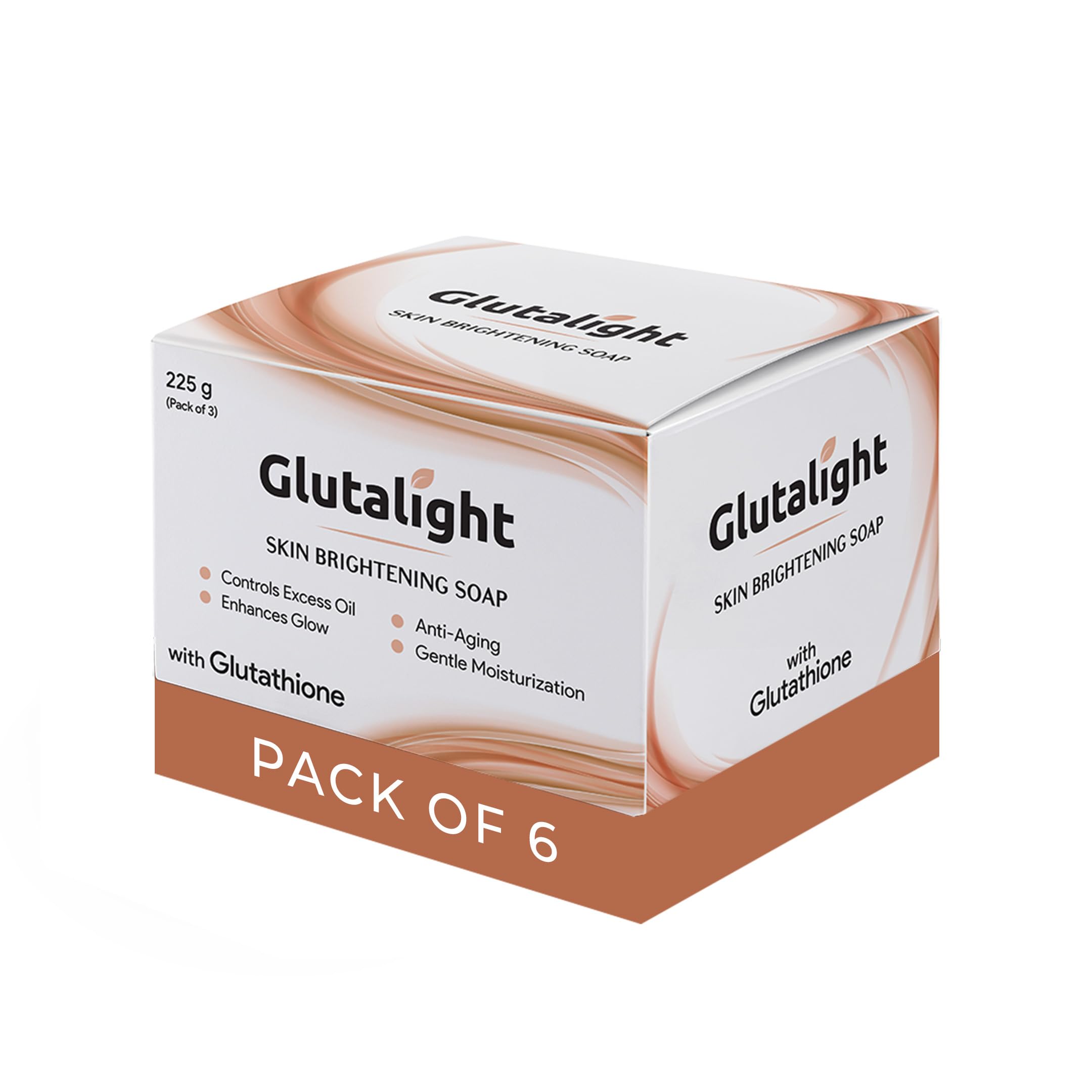 Glutalight Skin Lightening Soap For Reduce Freckles, Age Marks, Acne Spots - 75gm - (Pack of 6)