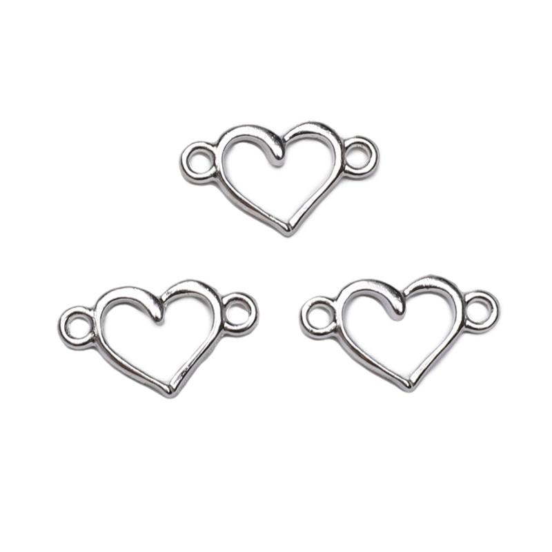 

14x8 мм 20 шт./пакет Сплав Полое Сердце Двойное Отверстие Аксессуары DIY Браслет Ожерелье Серьги Изготовление Ювелирных Изделий 14x8mm 20pcs/bag