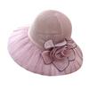 New bucket hat women's summer flower visor UV protection beach hat big brim fashion hat foldable mother