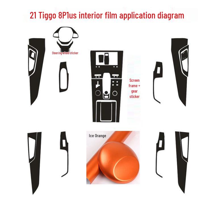 

Наклейка из углеродного волокна на центральную консоль и рычаг переключения передач для Chery New Tiggo 8 Plus - Подходит для 21 модели.