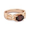Garnet Celtic Woven Band Ring - 925 Sterling Silver Rose Gold Vermeil