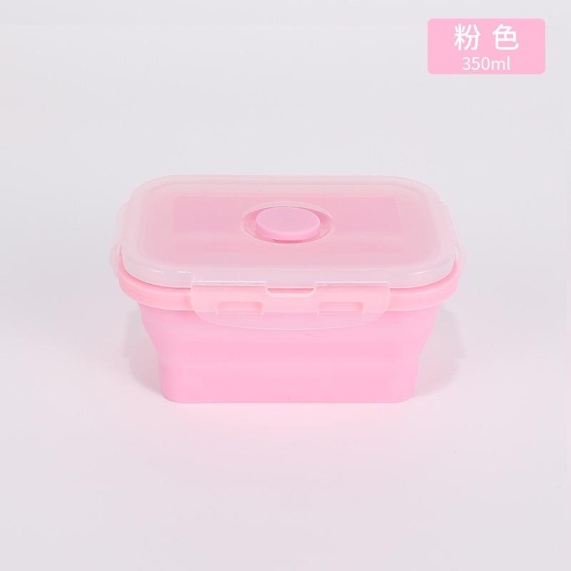 

4PS Collapsible Silicone Food Storage Container, Collapsible Storage Bowl with Airtight Plastic Lid for Leftovers, Silicone