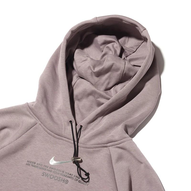 Nike Logo Patch Pocket Hooded Pullover Sweatshirt Women sweatshirt Light-Purple CZ8897-531