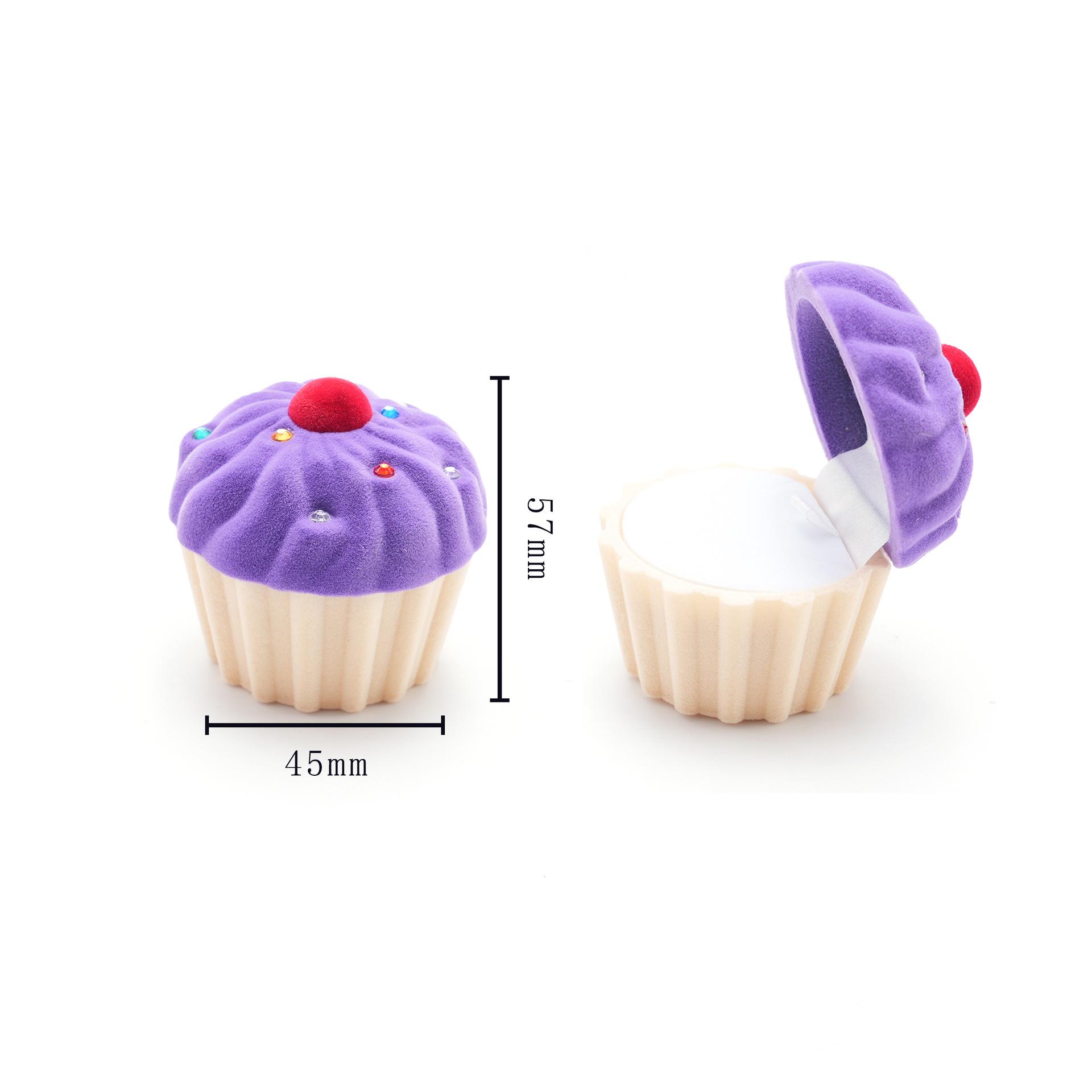 

1pc Velvet Cupcake Jewelry Box Classic Floral Design, Oval Shaped, Multi-Purpose Plastic Box for Necklaces & Earrings