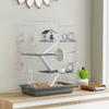 Hamster Cage With Tunnel Platforms Bowl Drinker House Ramps And Exercise Wheel 47x30x70 Cm Gray