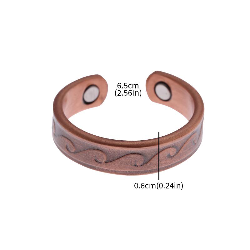 טבעת מגנטית נחושת גל רטרו פתיחה יצירתית תכשיטים אביזרים לגברים נשים אופנה רב-תכליתית