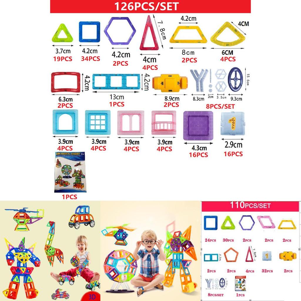 Multicolor Magnetic Building Blocks With Good Abrasion Resistance For Creative Kids