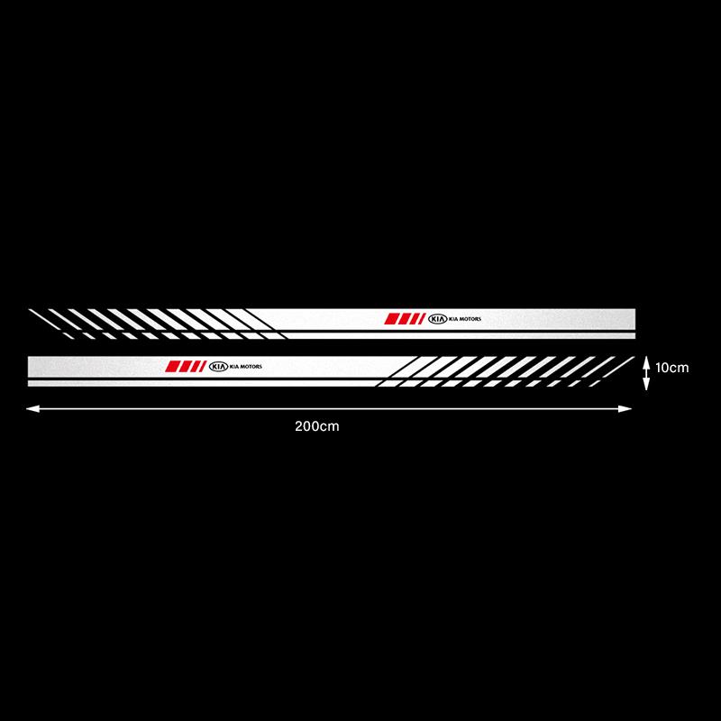 2PCS Car Body Sticker Vinyl Side Skirt Stripes Decals For Kia Sportage K2 K6 KX1 RIO Optima PV5 K4 K3 Ceed Sorento Picanto Forte CP6