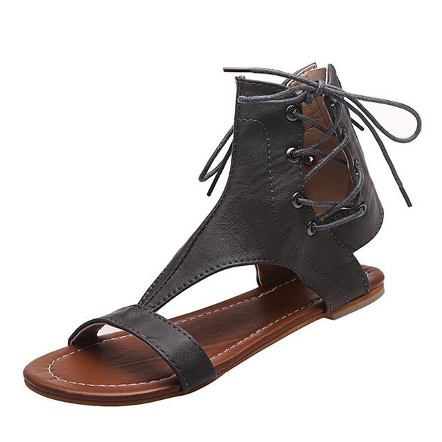 

Женские сандалии на плоской подошве, новый римский стиль с открытым носком, однотонная кружевная повседневная обувь на плоской подошве в европейском и американском стиле, женская обувь большого размера 39 серебряный