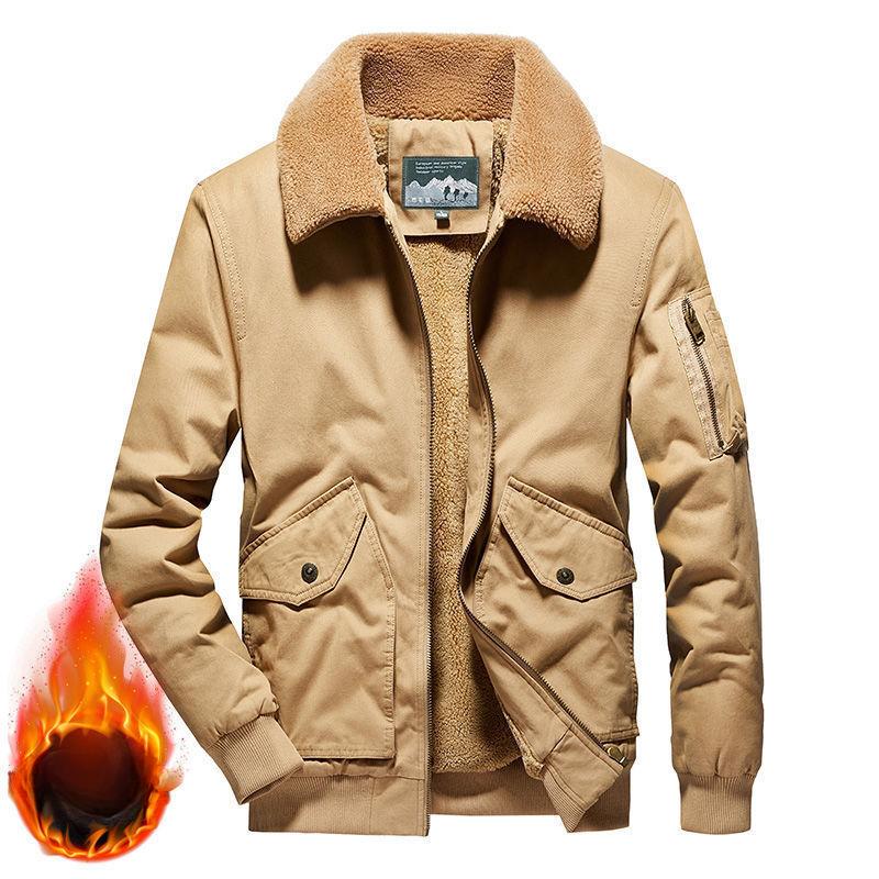 New Winter Cotton-padded Jackets for Men, Lamb Wool Winter Jackets for Men, Velvet Thickened Cotton-padded Jackets, Overalls and Cotton-padded Jackets