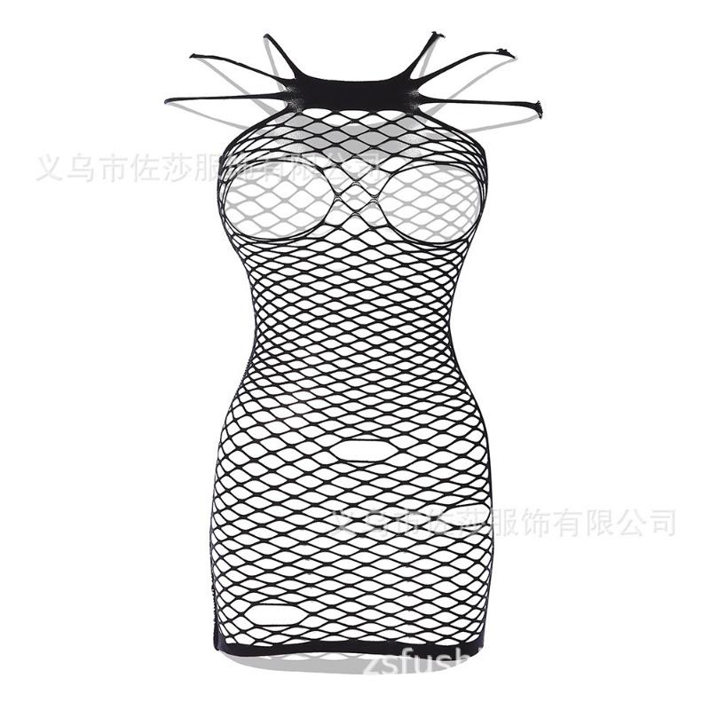 Sexy underwear one-piece mesh mesh sexy hollow suspender skirt short skirt