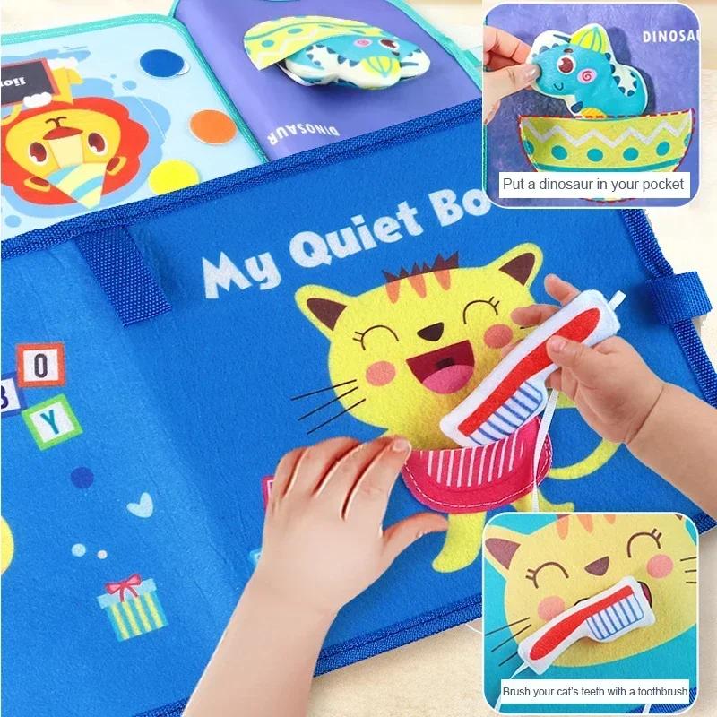 Montessori Busy Book for Toddlers, Activity Books for Airplane Car, Sensory Travel Toys, Preschool Learning Toys For Boy & Girl